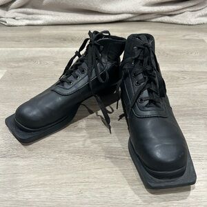 Vtg Alfa Nordic Cross Country Black Ski Boots Size 39